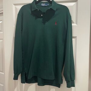 Polo by Ralph Lauren Men's Dark Green Long Sleeve Polo
